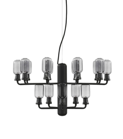 Amp Kronleuchter - Klein, Smoke/Schwarzer Marmor